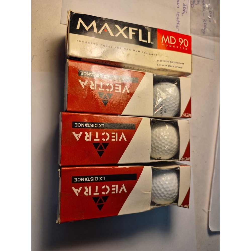 Golf Balls Mixed Total of 12/ 3 of Vectra / 1 of Maxfli Still In Boxes New